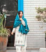 White color chinnon silk party wear trending plazo set