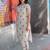 Floral printed notch neck straight kurta with trousers