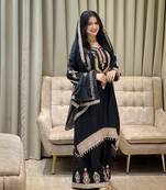 Black color chinnon silk party wear trending plazo set