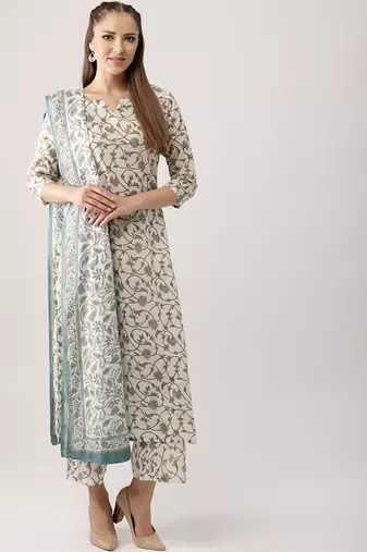 Floral vine pure cotton kurta set