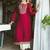 Maroon yoke design embellished kurta