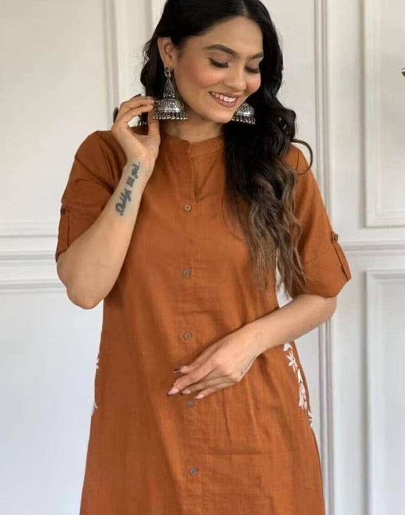 Floral printed floral handloom kurta