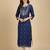 Embroidered round neck calf length straight kurta