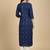 Embroidered round neck calf length straight kurta