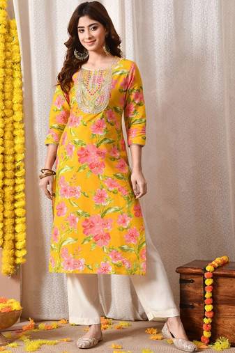Floral printed floral kurta