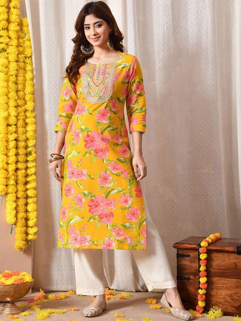 Floral printed floral kurta