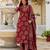 Printed regular mirror work pure cotton kurta with palazzos & with dupatta