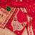 Red soft banarasi silk pure zari woven design dress material