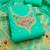 Sea green soft banarasi silk pure zari woven design dress material