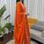 Orange embroidered fendy silk anarkali set