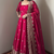 Red embroidered fendy silk anarkali set