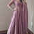 Mauve embroidered fendy silk anarkali set