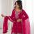 Royal Dark Pink Festive Wear Suit with Heavy Neck Embroidery