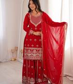 Women’s ready to wear sharara suit set in pure fox georgette