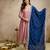Anarkali kurta set in vichitra silk with embroidery – designer kurti pant dupatta set for women