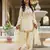 White classic traditional patiala suit set in japan satin with rich embroidery & floral motifs  for festive