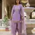 Purple classic traditional patiala suit set in japan satin with rich embroidery & floral motifsfor festive