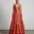 Rust orange embroidered organza sharara set