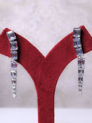 Silver alloy audrey diamond earrings 1