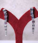 Silver alloy audrey diamond earrings