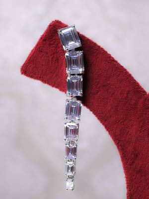Silver alloy audrey diamond earrings 2