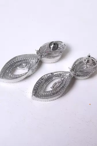 Silver alloy tiana diamond earrings