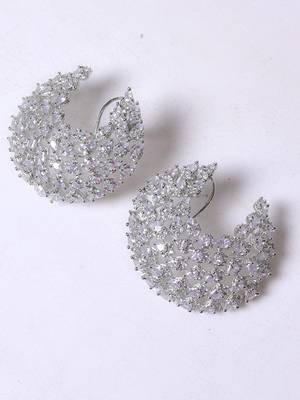Silver alloy dhairya diamond earrings 2