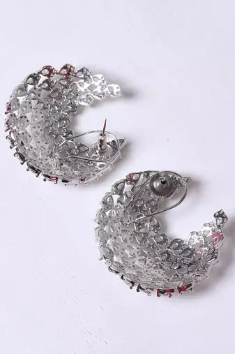 Silver alloy dhairya diamond earrings