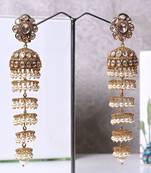Silver alloy ridhi polki diamond earrings