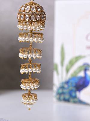 Silver alloy ridhi polki diamond earrings 2