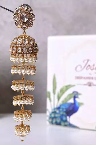 Silver alloy ridhi polki diamond earrings