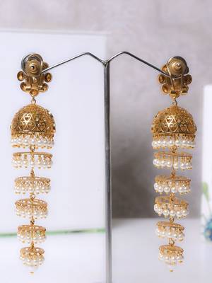Silver alloy ridhi polki diamond earrings 5