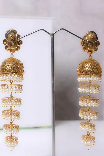 Silver alloy ridhi polki diamond earrings