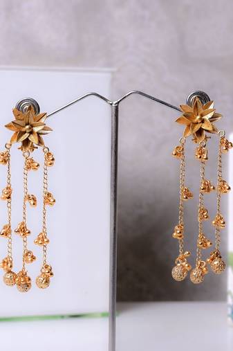 Gold alloy vamika fusion earrings