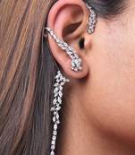 Gold alloy aarvi diamond earcuffs