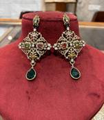 Silver alloy bela diamond earrings