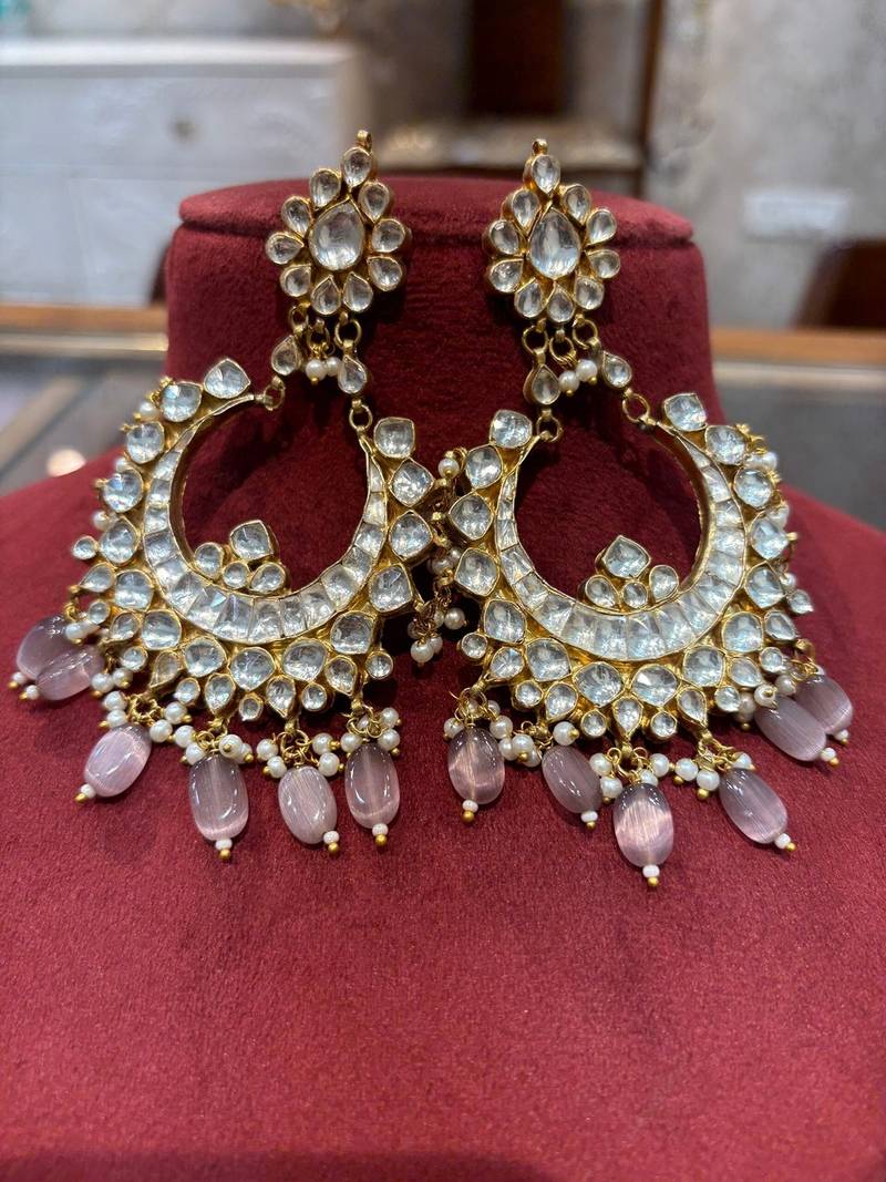 Gold alloy tanvi kundan chandbali