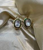 Gold alloy meena polki studs