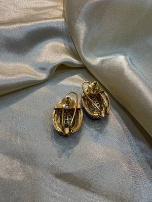 Gold alloy meena polki studs 3