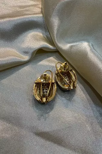 Gold alloy meena polki studs