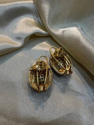 Gold alloy meena polki studs 5
