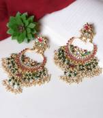 Gold alloy laksheta kundan chandbali