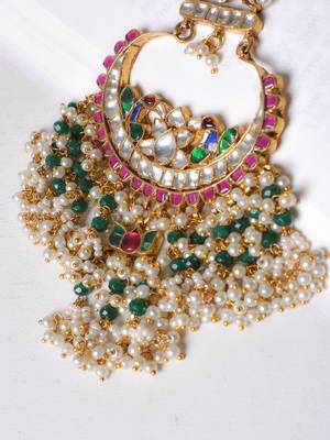 Gold alloy laksheta kundan chandbali 3