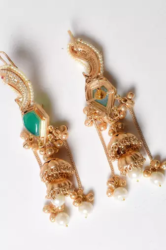 Gold alloy kiranya fusion earcuffs earrings