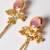 Gold alloy inayata fusion earrings   pink
