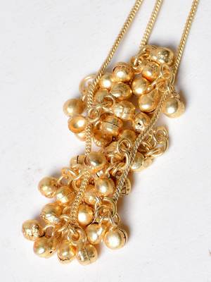 Gold alloy inayata fusion earrings  emerald 3
