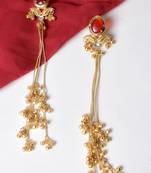 Gold alloy inayata fusion earrings   ruby