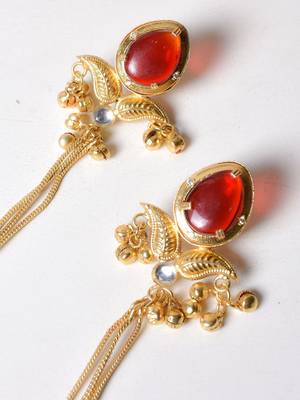 Gold alloy inayata fusion earrings   ruby 2