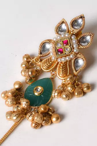 Gold alloy foolwati fusion earrings