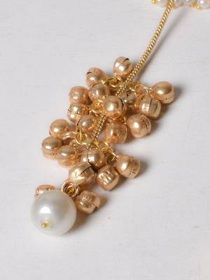 Gold alloy dwiti oversized fusion earrings 3